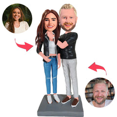 Casually Dressed Couple Custom Bobblehead