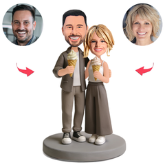 Stylish Couples With Ice Cream Custom Bobbleheads