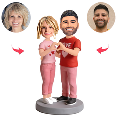 Couples Wearing Matching Shirts Custom Bobbleheads