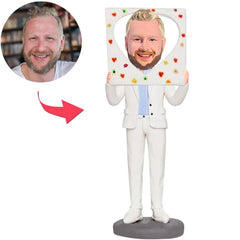 Love Photo Frame Man Custom Bobbleheads
