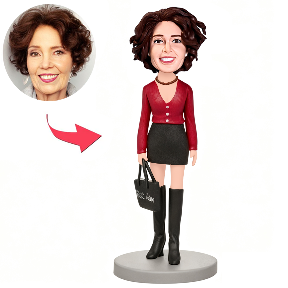 Casual Woman Carrying Bag Custom Bobbleheads