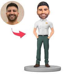Handsome Male Sheriff Custom Bobbleheads