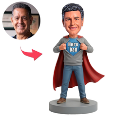 Male Business Dad Revealing Hero Dad Shirt Custom Bobbleheads