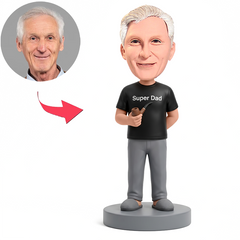 Super Dad Hero Male Custom Bobbleheads