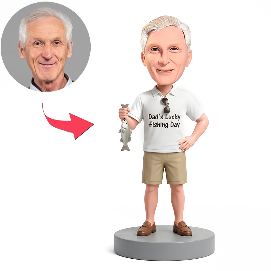 Sport Fishing Dad Male Custom Bobbleheads