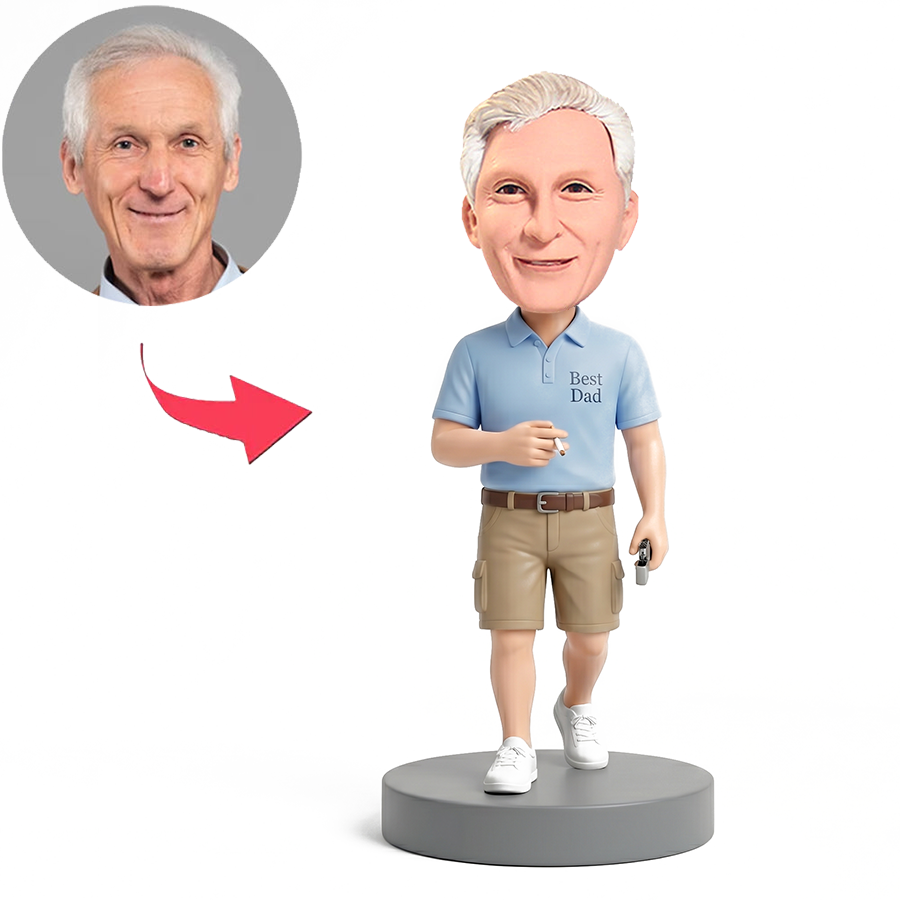Dad Holding Cigarette Male Custom Bobbleheads
