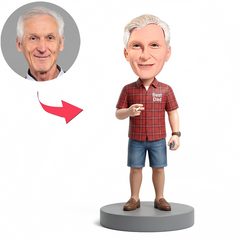 Dad Holding Pipe Male Custom Bobbleheads