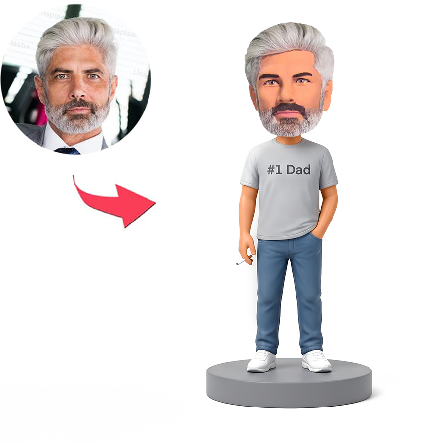 Casual Gentleman Smoking Male Custom Bobbleheads