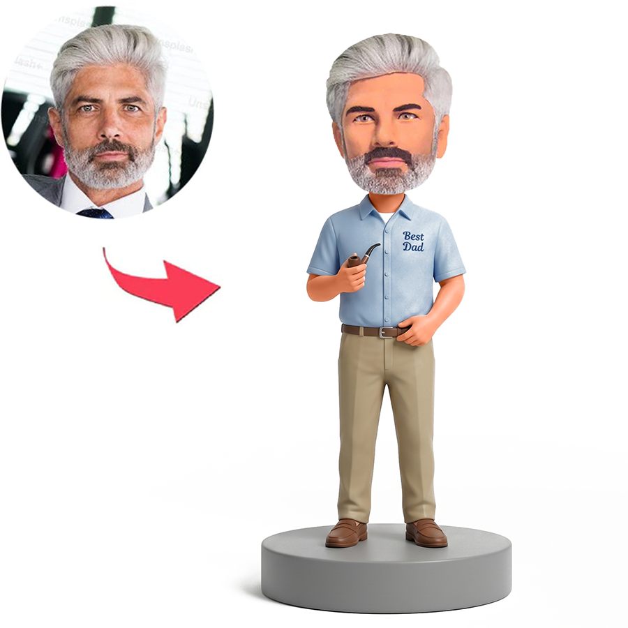 Business Dad Holding Cigarette Male Custom Bobbleheads