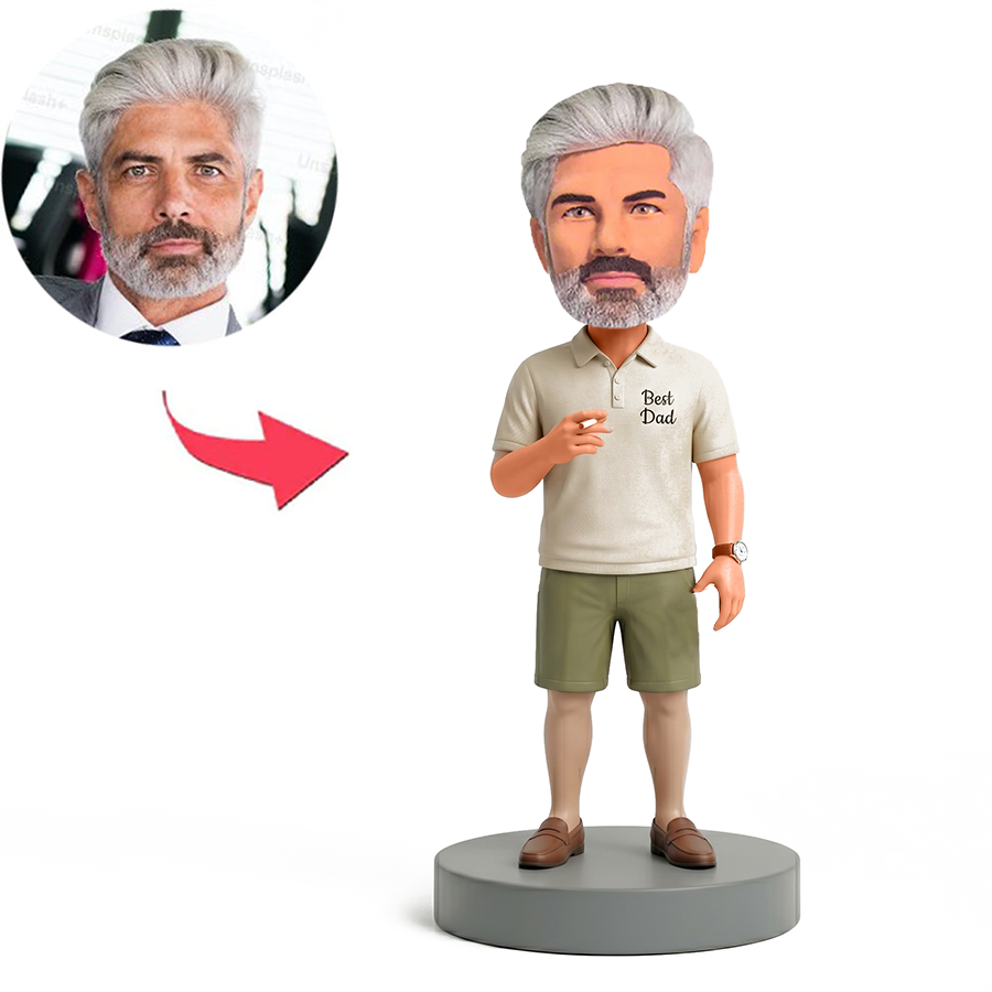 Casual Dad with Cigar Male Custom Bobbleheads