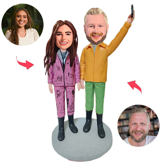 Winter Clothing Couple Custom Bobblehead