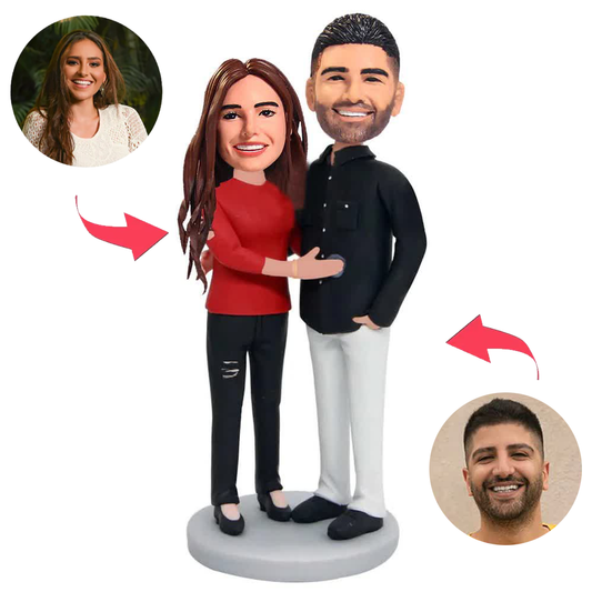 Embrace Happy Couple Custom Bobblehead
