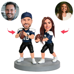 Couples Posing As Rugby Balls Custom Bobbleheads