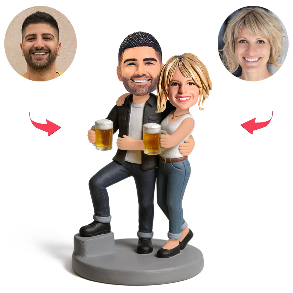 Couple On Stairs Custom Bobbleheads