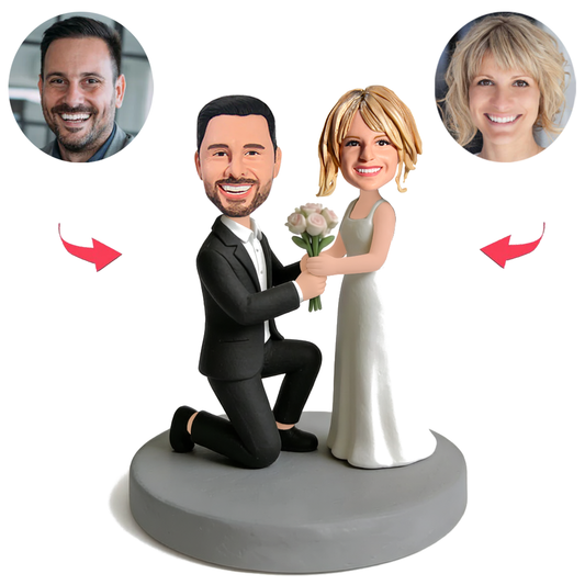 Lovers Propose Custom Bobbleheads