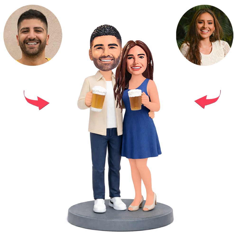 Couples Drinking Custom Bobbleheads