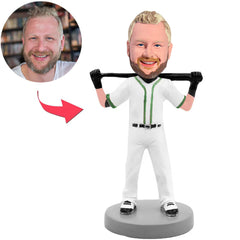 Baseball Player White Suit Custom Bobbleheads
