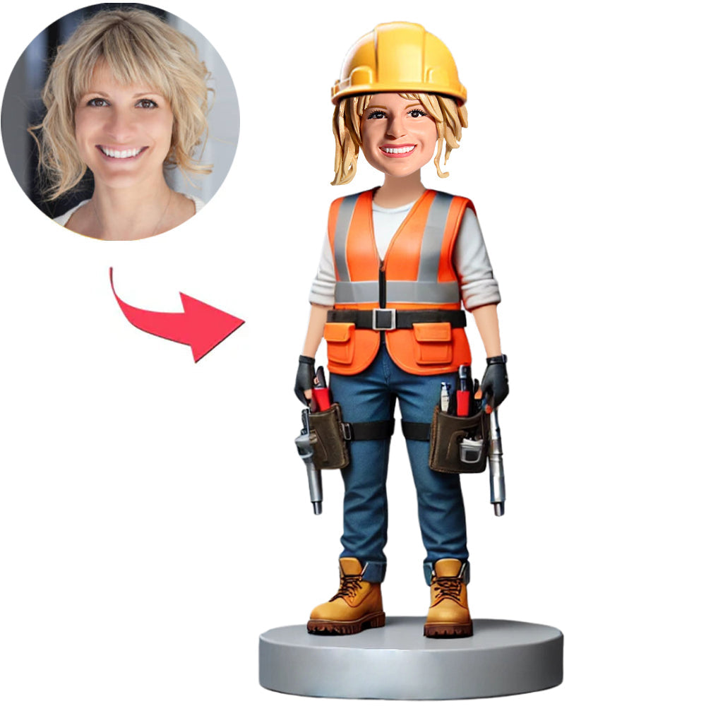 Female Engineer with Tools Custom Bobbleheads