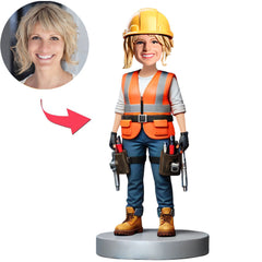 Female Engineer with Tools Custom Bobbleheads