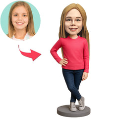 Girl with Legs Crossed Custom Bobbleheads