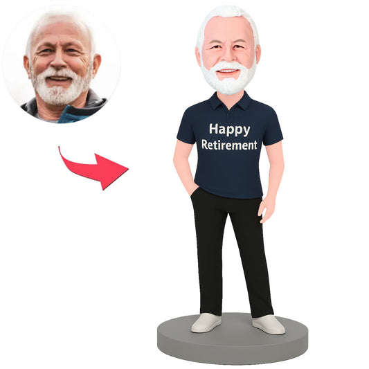 Happy Retirement Man Custom Bobbleheads