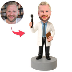 Dentist Holding Medical Record Folder Custom Bobbleheads