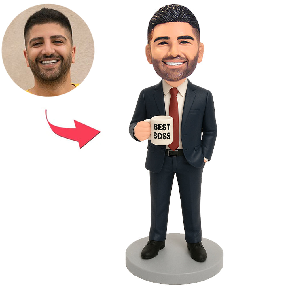 Best Boss Holding Mug Custom Bobbleheads