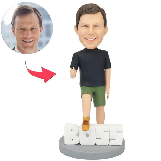 Boss Stepping on the Boss Custom Bobbleheads