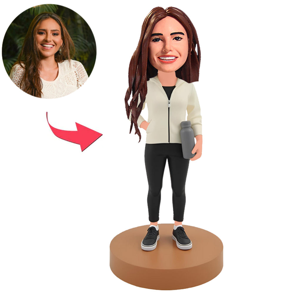 Girl with Thermos Custom Bobbleheads