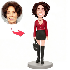 Casual Woman Carrying Bag Custom Bobbleheads