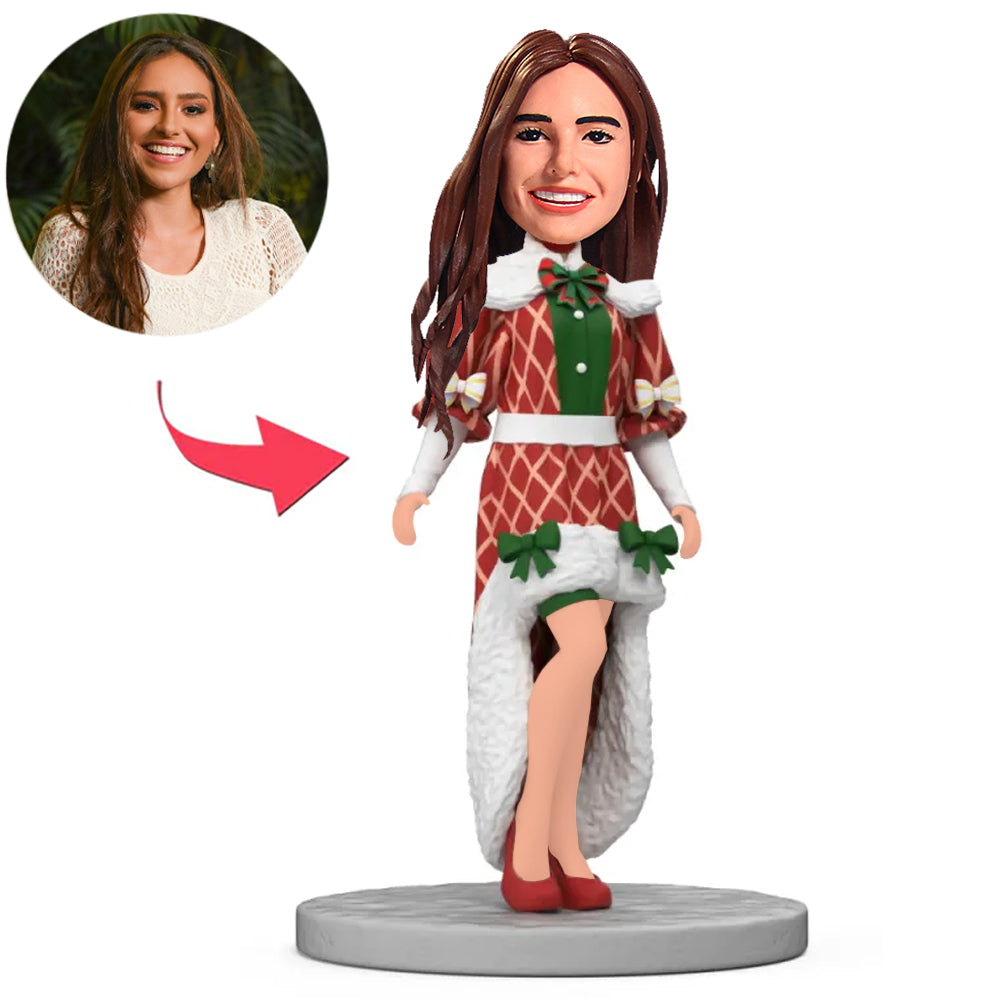 Beautiful Christmas Girl Custom Bobbleheads