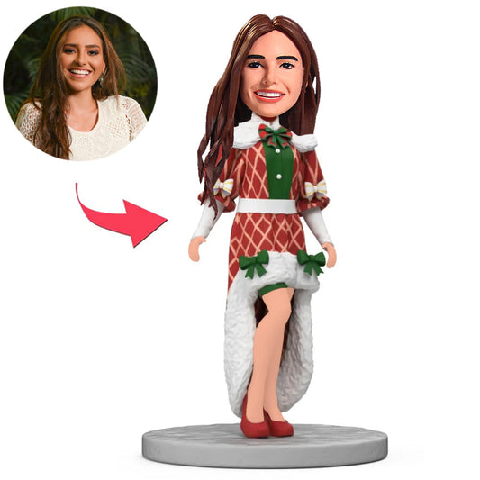 Beautiful Christmas Girl Custom Bobbleheads