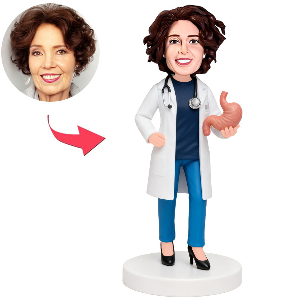 Female Gastroenterology Doctor Held Stomach Model Custom Bobbleheads