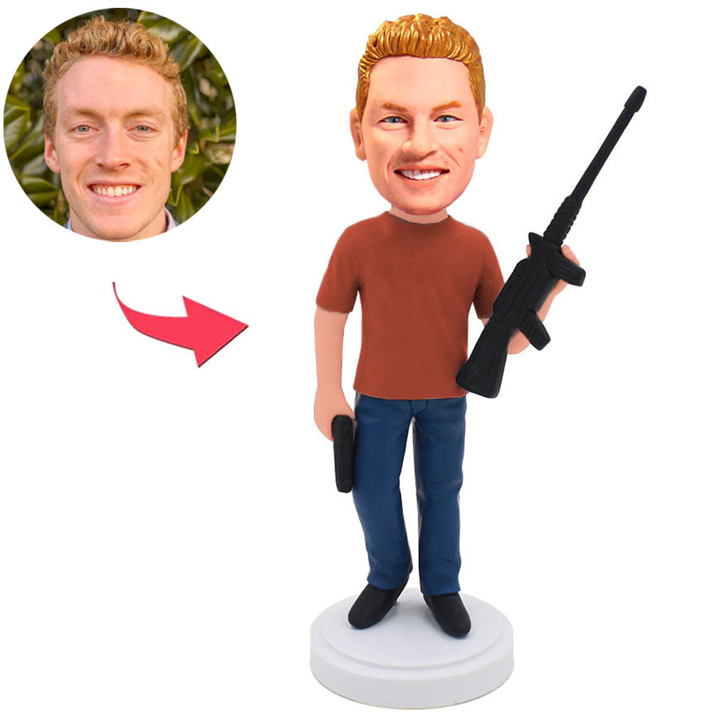 Two Gun Man Custom Bobbleheads