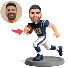 Blue Rugby Jersey Player Custom Bobbleheads