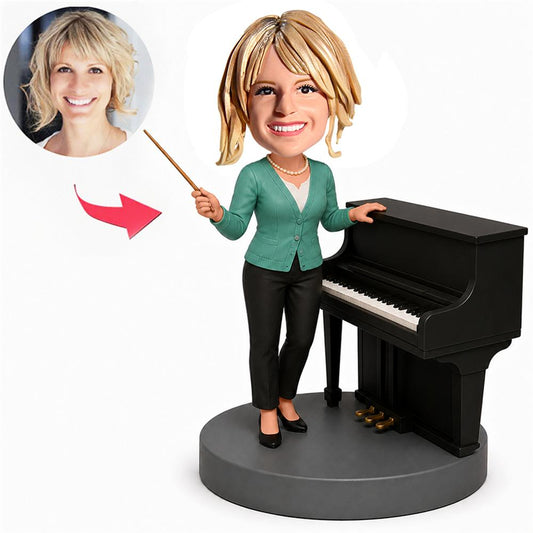 Female Piano Teacher with Baton Custom Bobbleheads