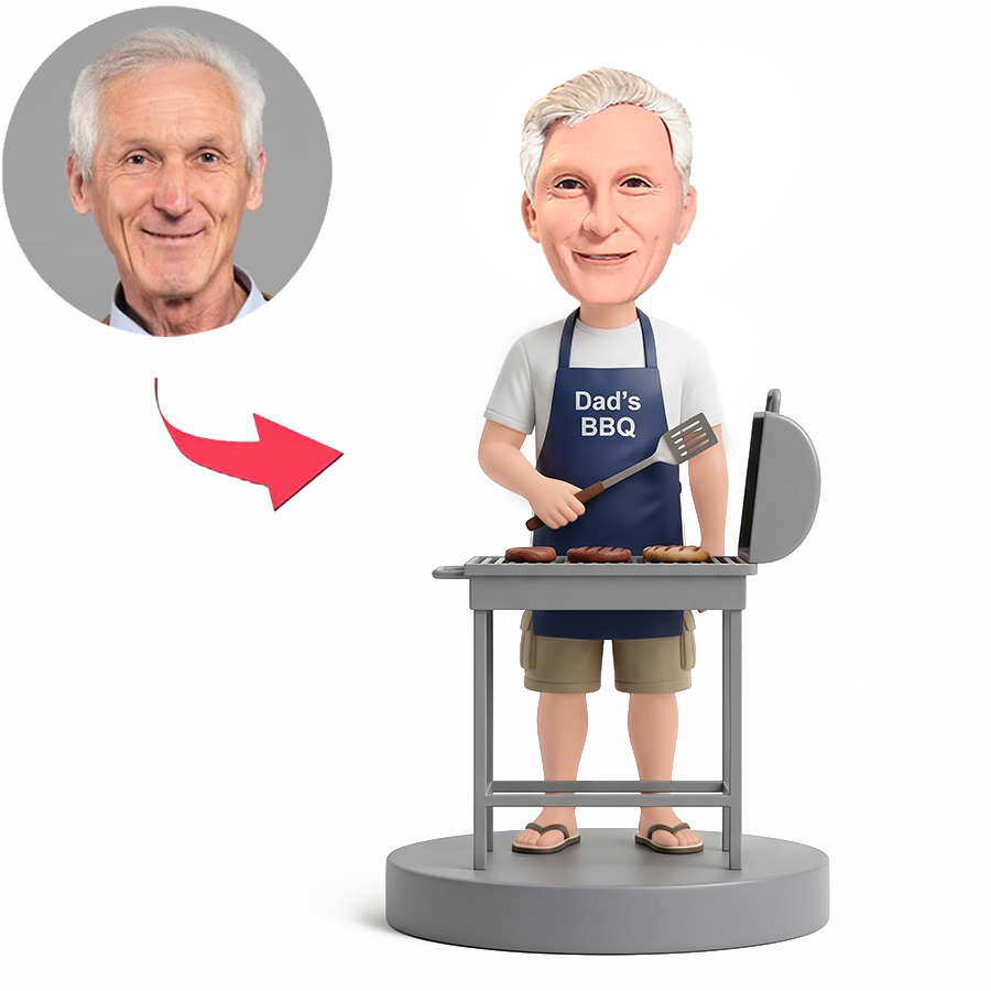 BBQ Dad Grilling Male Custom Bobbleheads