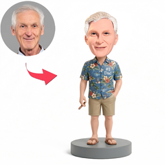 Casual Dad Smoking Cigar Male Custom Bobbleheads