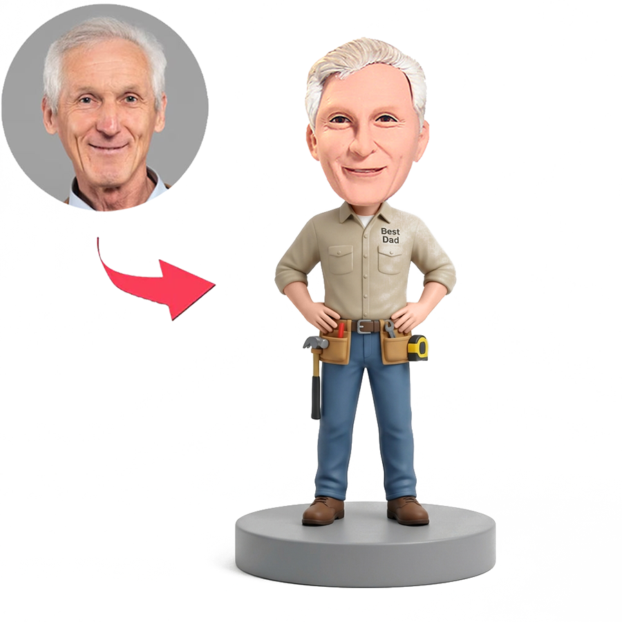 Dad Holding Wrench Mechanic Custom Bobbleheads
