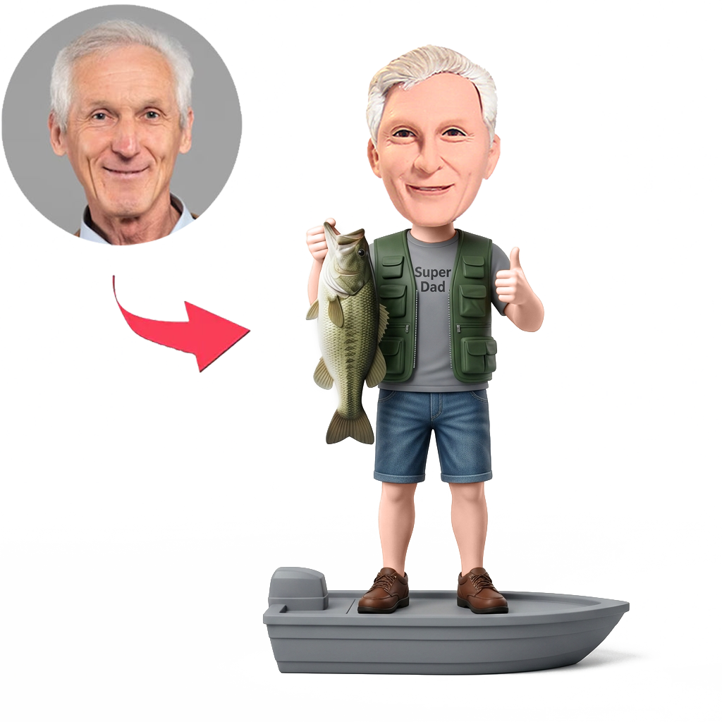 Fishing Lover Dad Male Custom Bobbleheads