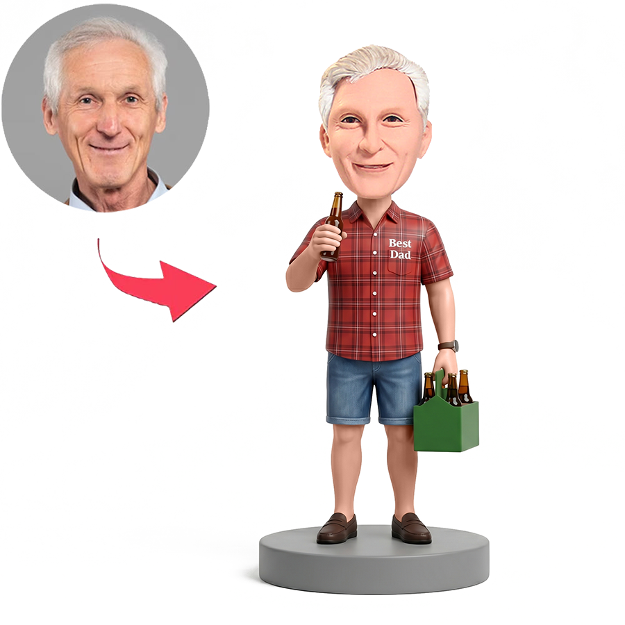 Dad Carrying Beer Box Male Custom Bobbleheads