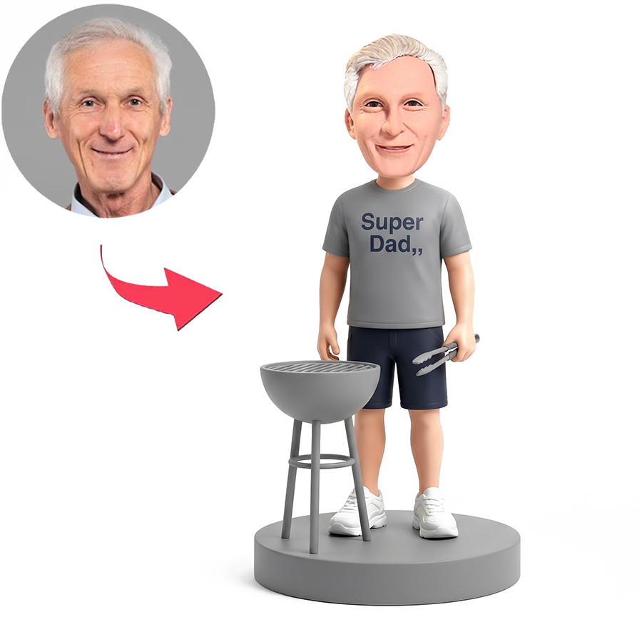 Casual Superhero Dad Male Custom Bobbleheads