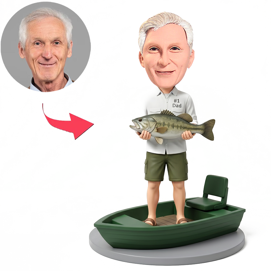 Weekend Fishing Dad Male Custom Bobbleheads