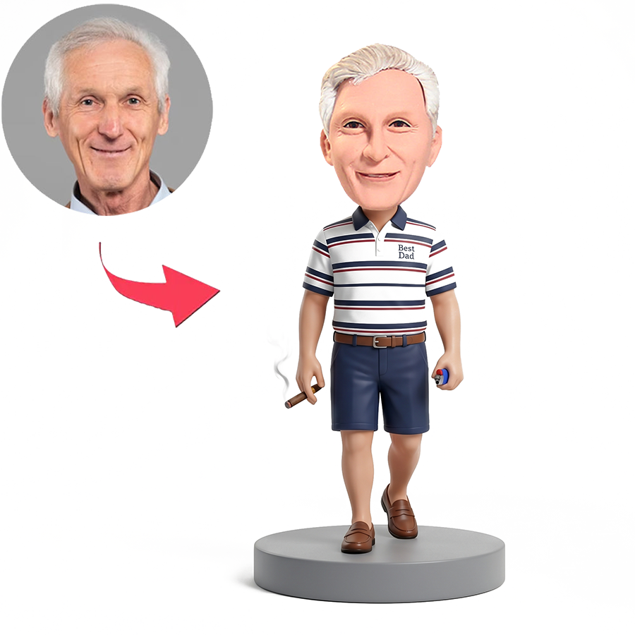 Businessman Smoking Cigar Male Custom Bobbleheads
