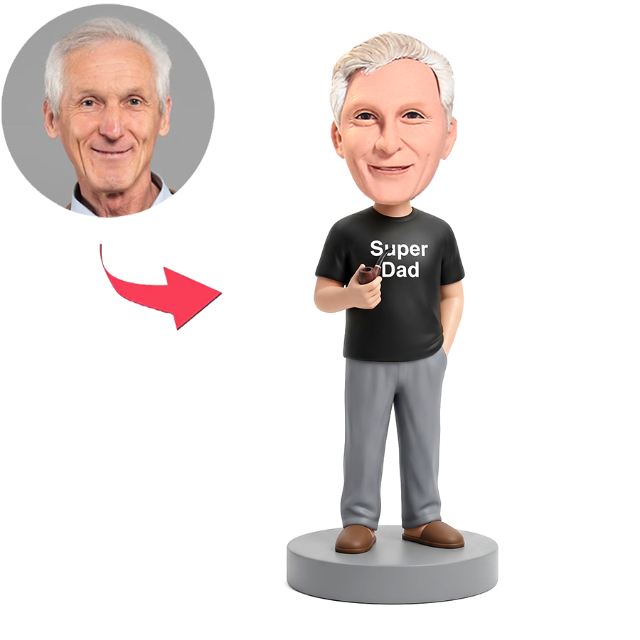 Cool Smoking Dad Male Custom Bobbleheads