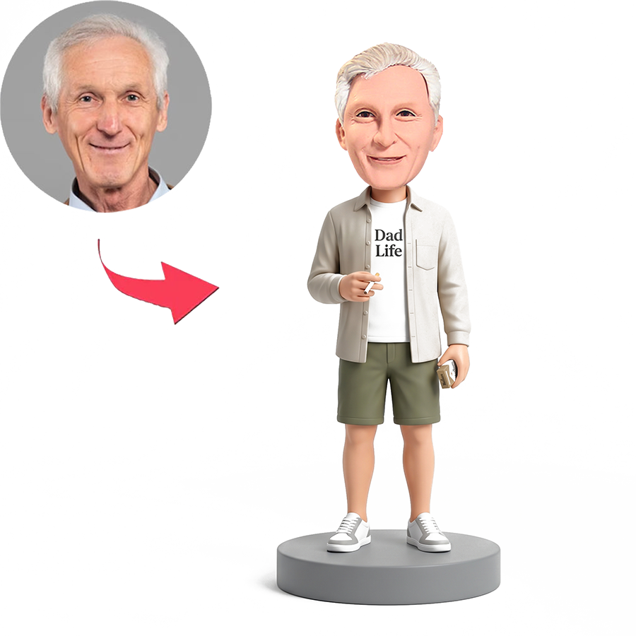 Casual Smoker Dad Male Custom Bobbleheads