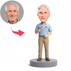 Businessman Smoking Male Custom Bobbleheads