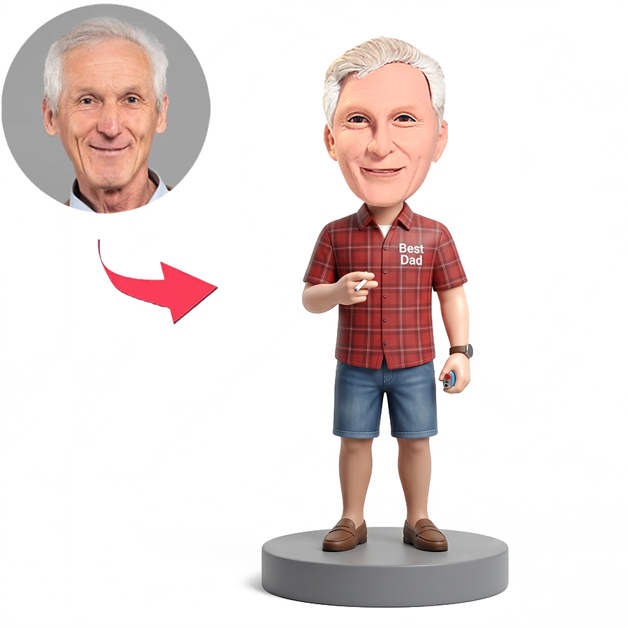 Dad Holding Pipe Male Custom Bobbleheads