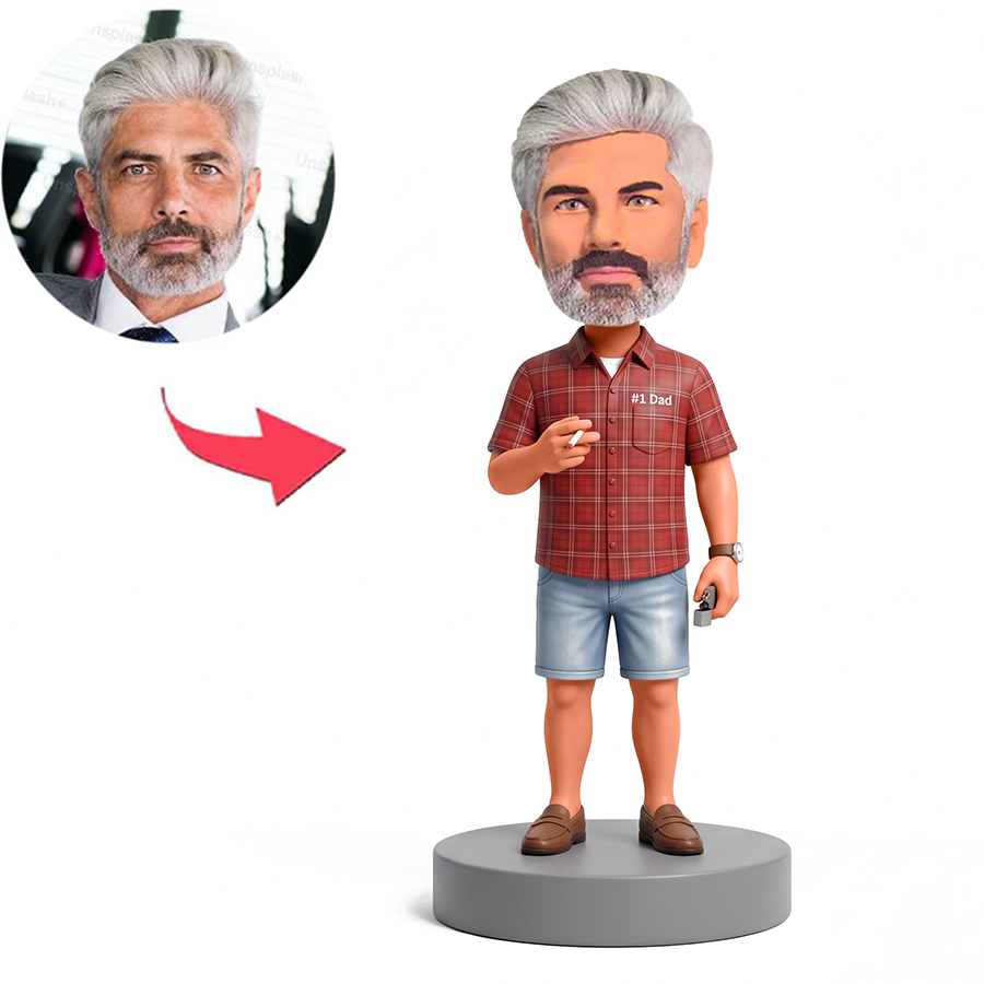 Cigarette Smoking Casual Dad Male Custom Bobbleheads