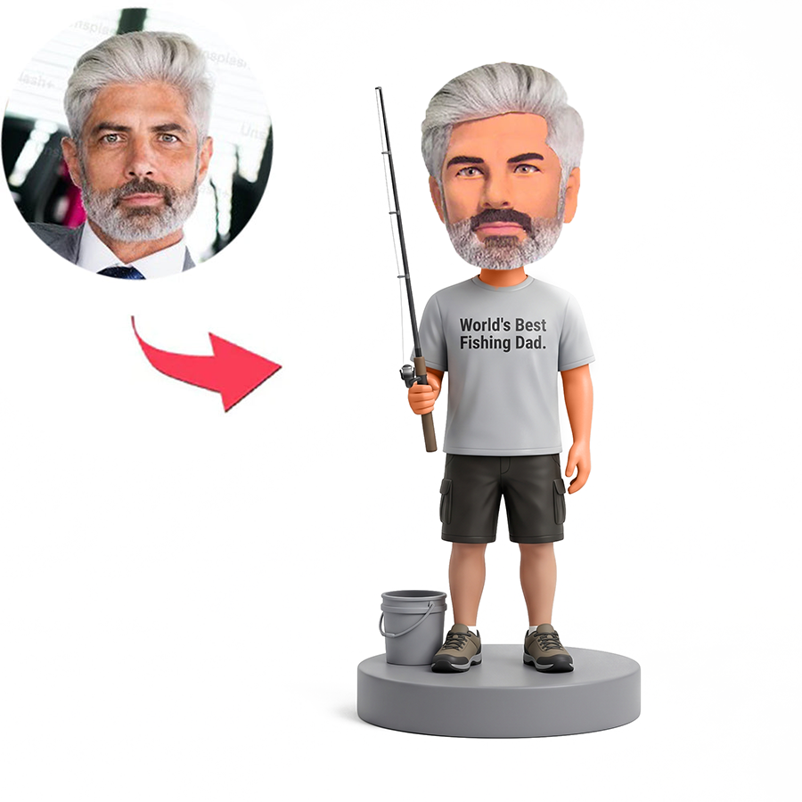 Angler Dad Male Custom Bobbleheads